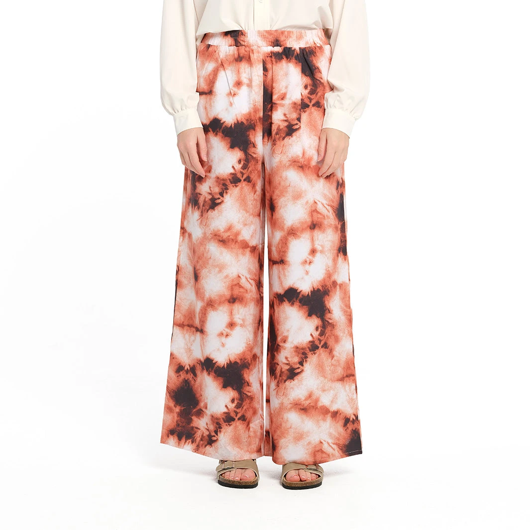 Womens Golden Tie Dye Palazzo Pant 3 Womens Golden Tie Dye Palazzo Pant - Image 3