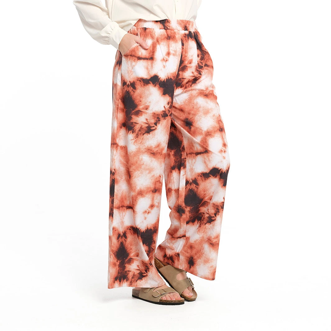 Womens Golden Tie Dye Palazzo Pant 1 Womens Golden Tie Dye Palazzo Pant
