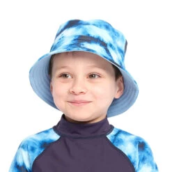 Infant Blue Tie Dye Bucket Swim Hat