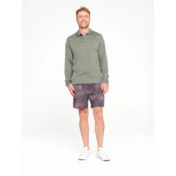 Mens Long Sleeve Polo - Sage -Cancer Council Shop 240513 CancerCouncil ECOM5313