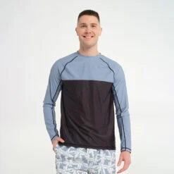 Mens Blocked LS Rashie