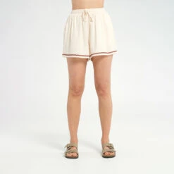 Womens Vintage Beach Cover Up Shorts -Cancer Council Shop 240924 CancerCouncil Ecom ONMODEL CCCCC173974 0260