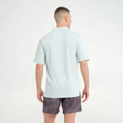 Mens Short Sleeve Polo - Sky Blue -Cancer Council Shop 240924 CancerCouncil Ecom ONMODEL CCCCC174704 0154