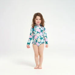 Toddler 60s Floral LS Paddle Suit