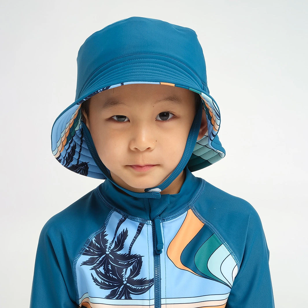Infant Palm Waves Reversible Bucket Swim Hat 2 Infant Palm Waves Reversible Bucket Swim Hat - Image 2