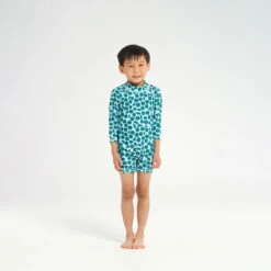 Infant Polka Dot LS Swim Zip Suit