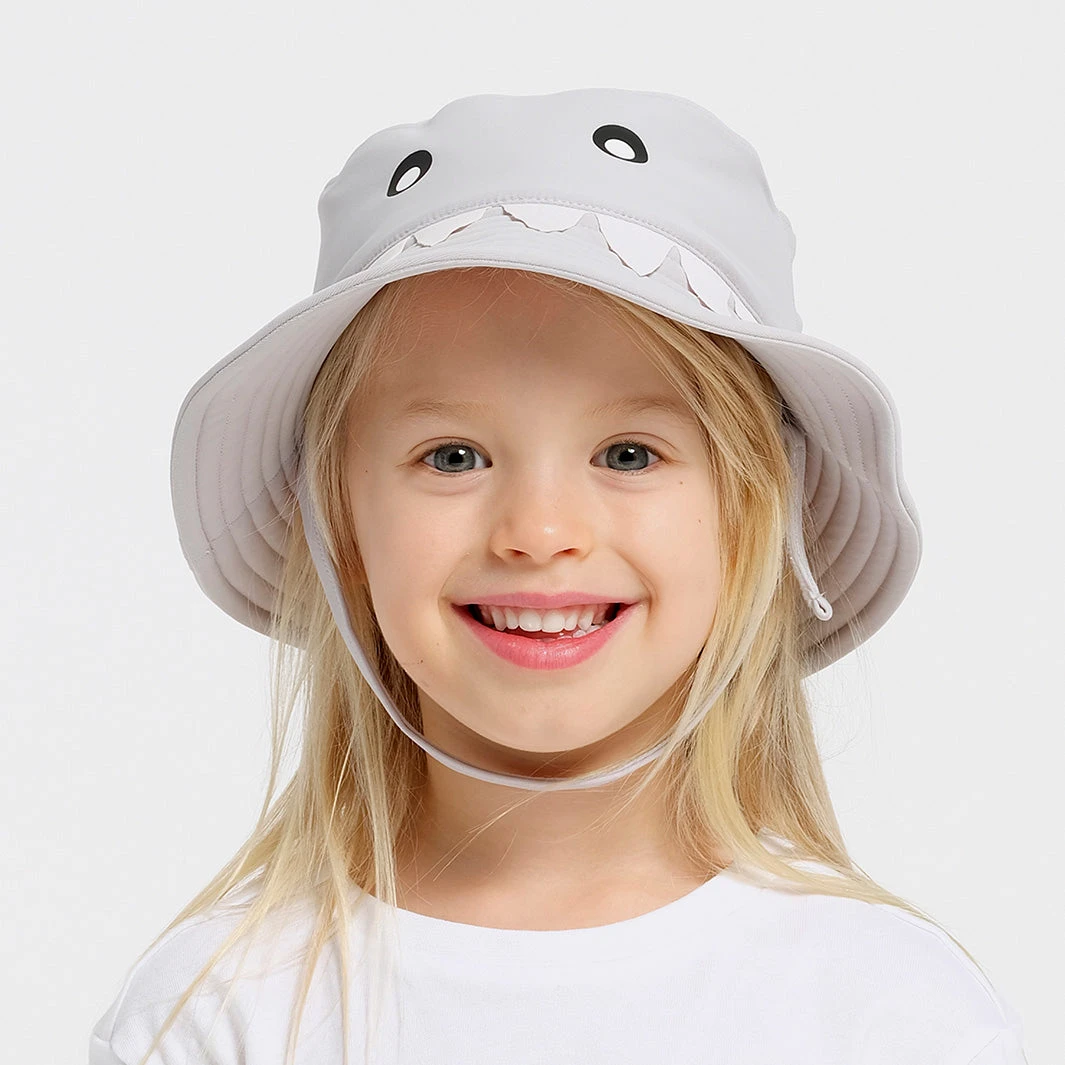 Toddler Shark Bucket Swim Hat 2 Toddler Shark Bucket Swim Hat - Image 2