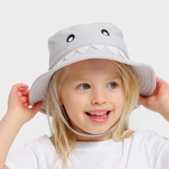 Toddler Shark Bucket Swim Hat 14 Toddler Shark Bucket Swim Hat -Cancer Council Shop 250701 CancerCouncil Ecom CCCCC400735 8988copy