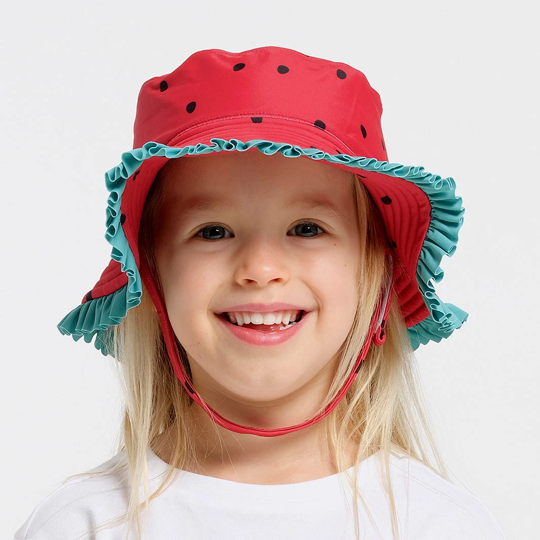 Toddler Watermelon Bucket Swim Hat 1 Toddler Watermelon Bucket Swim Hat