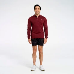 Mens Long Sleeve Polo - Burgundy -Cancer Council Shop 250701 CancerCouncil Ecom CCCCC971155 9771