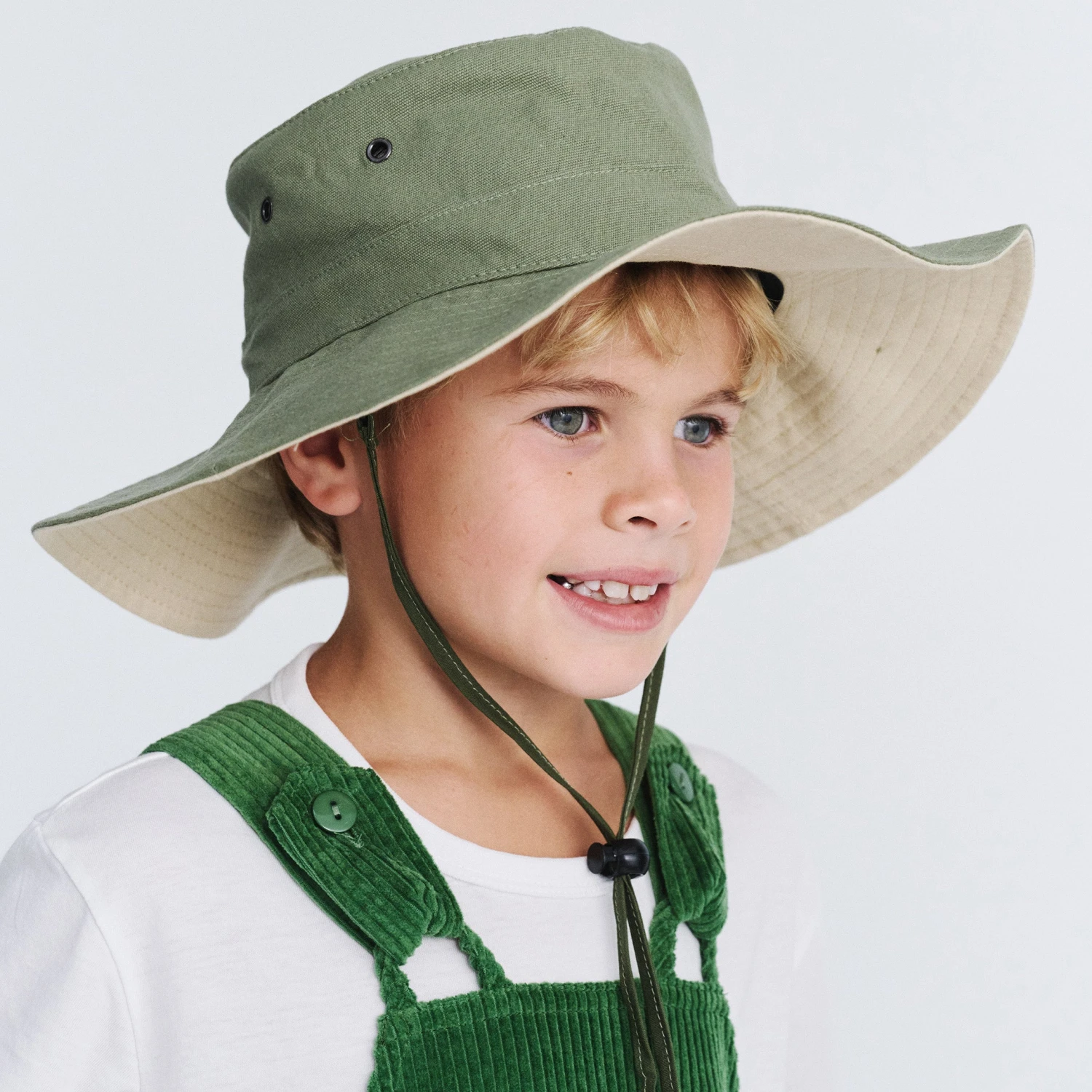 Symonds Kids Cricket Hat - Khaki/Beige 2 Symonds Kids Cricket Hat - Khaki/Beige - Image 2