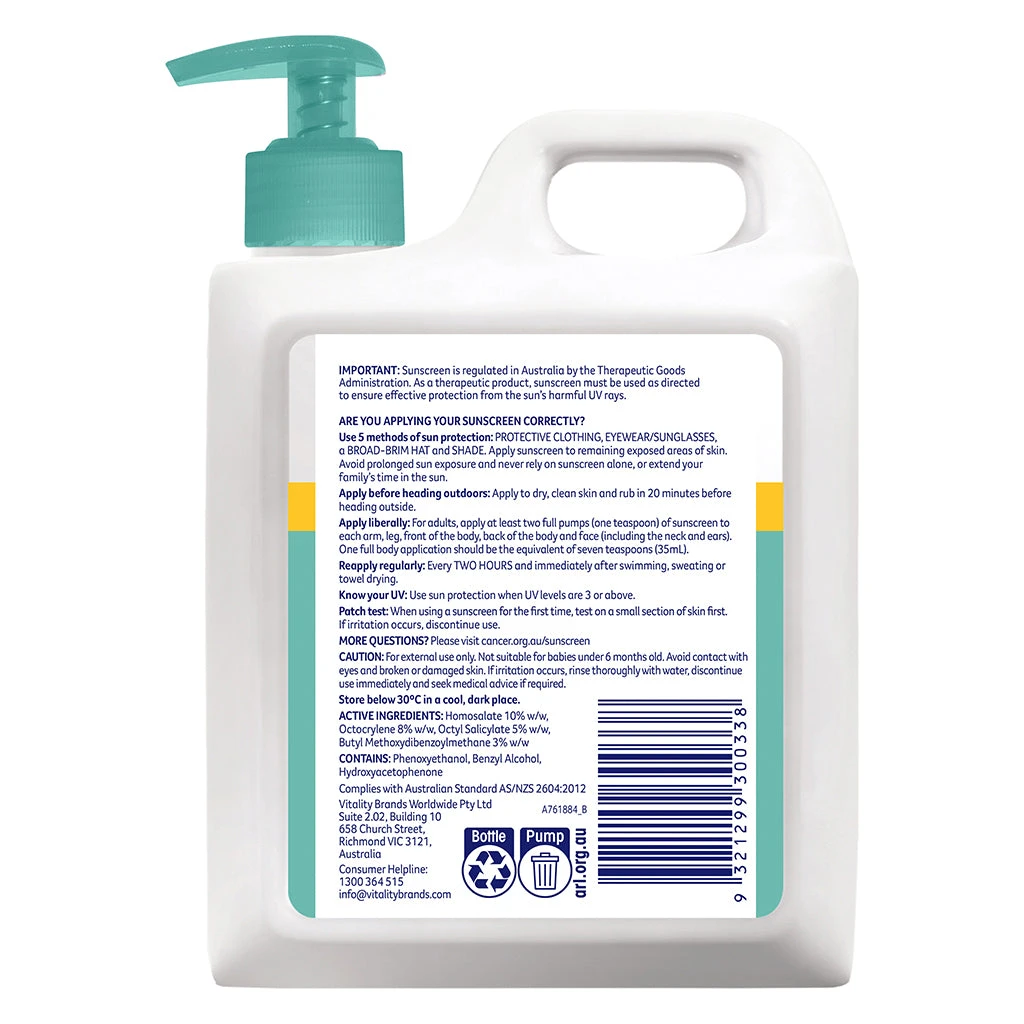 Moisturising Sunscreen SPF50+ 1L 3 Moisturising Sunscreen SPF50+ 1L - Image 3