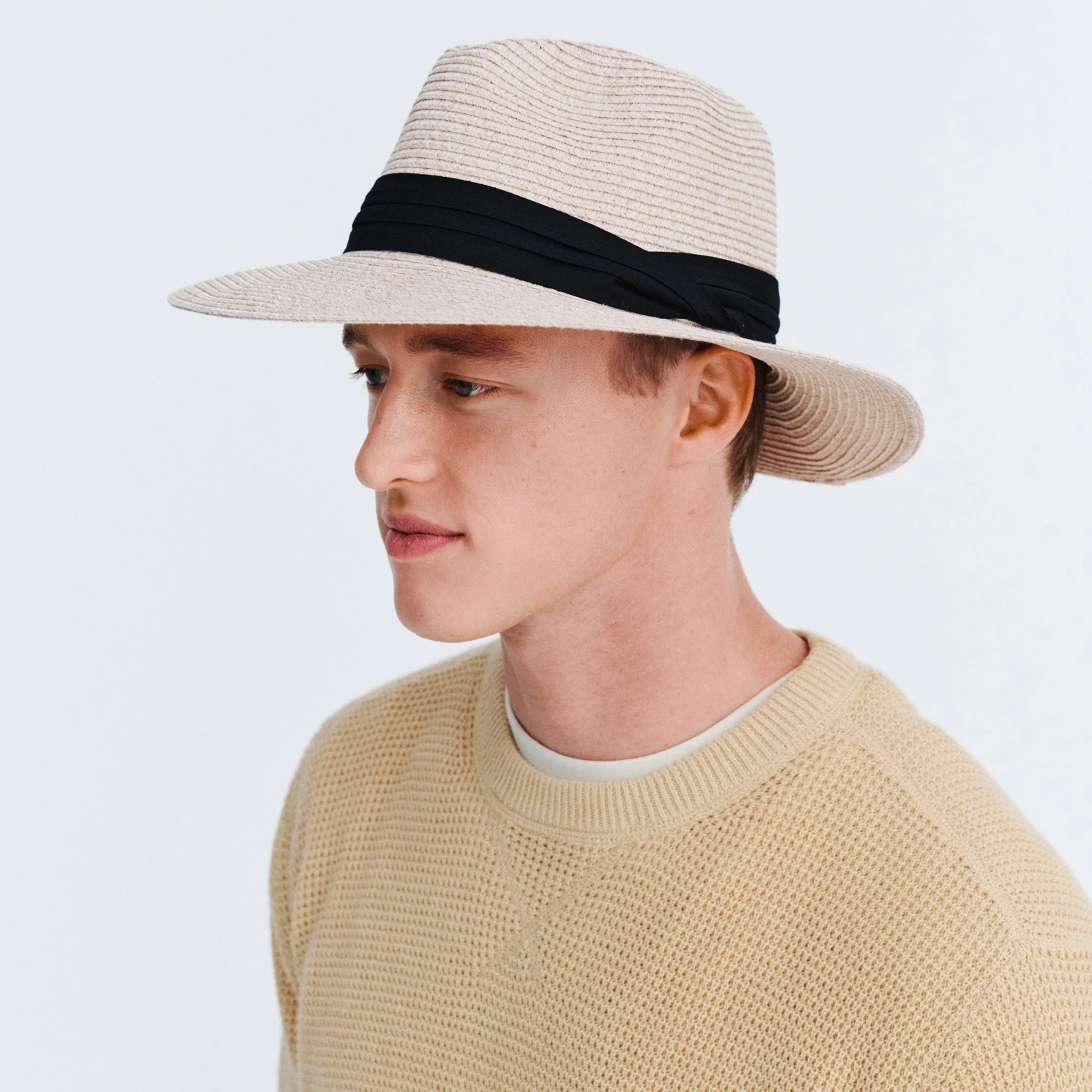 Perry Fedora Hat - Oatmeal 2 Perry Fedora Hat - Oatmeal - Image 2