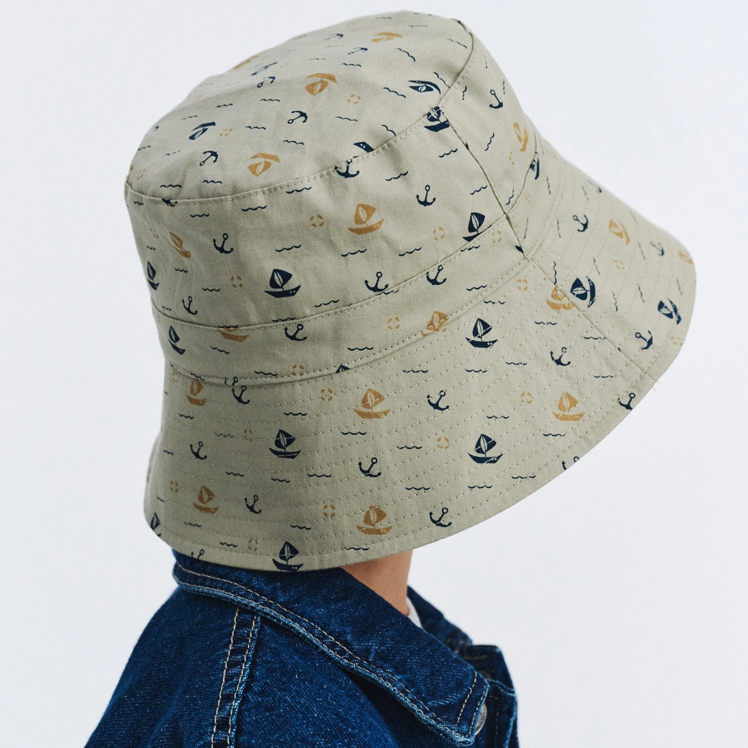 Mario Bucket Hat - Khaki Boats 4 Mario Bucket Hat - Khaki Boats - Image 4