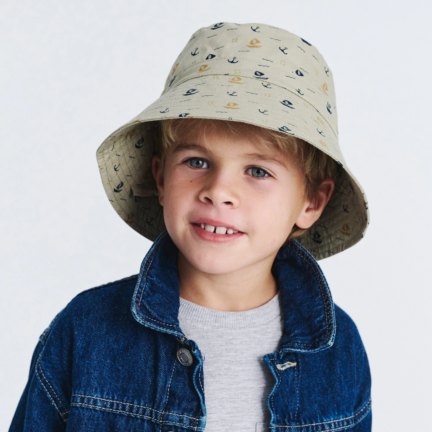 Mario Bucket Hat - Khaki Boats 1 Mario Bucket Hat - Khaki Boats