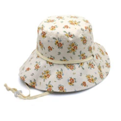 Dora Bucket Hat - Beige Flowers -Cancer Council Shop PK005LtBeigewFlowersIMG 9900