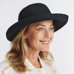 Classic Breton Hat - Black -Cancer Council Shop R35LBlackCLASSICModel 2