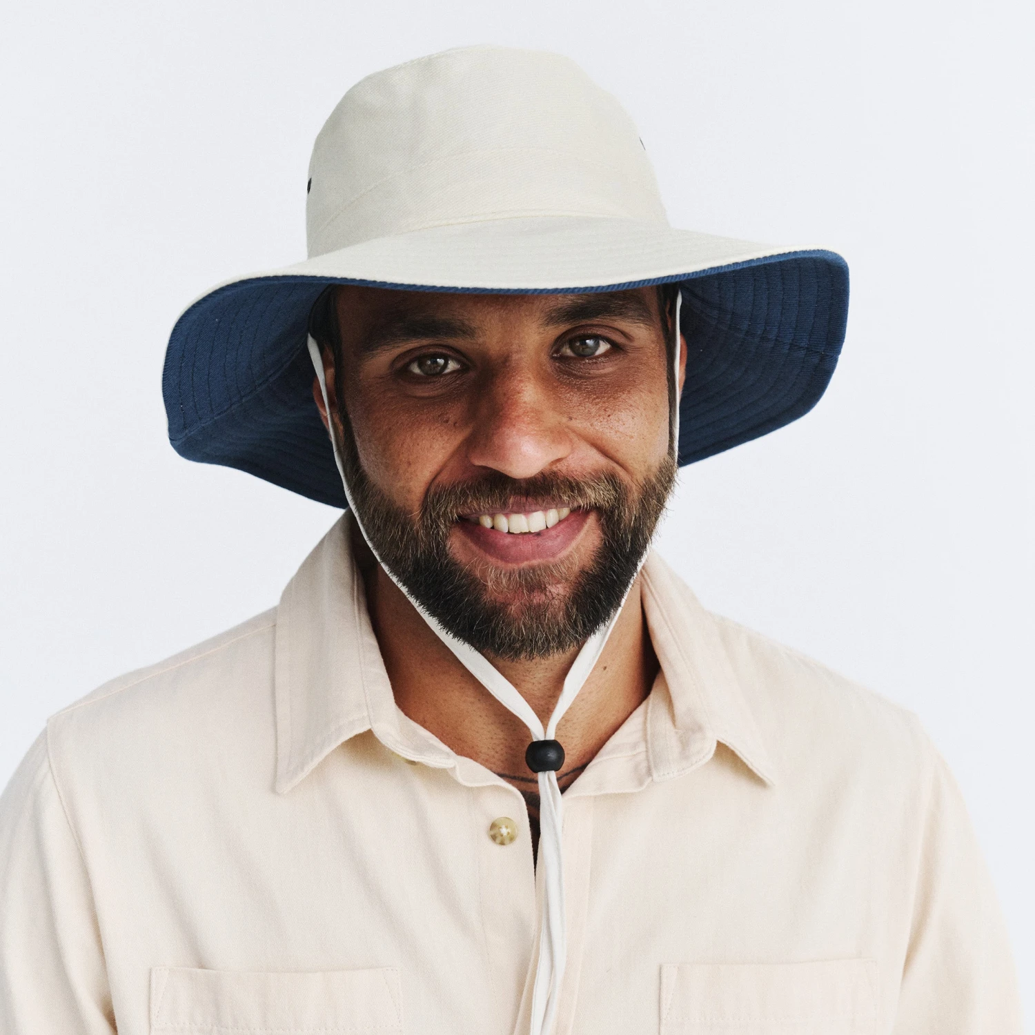 Alan Cricket Hat - Cream/Navy 1 Alan Cricket Hat - Cream/Navy