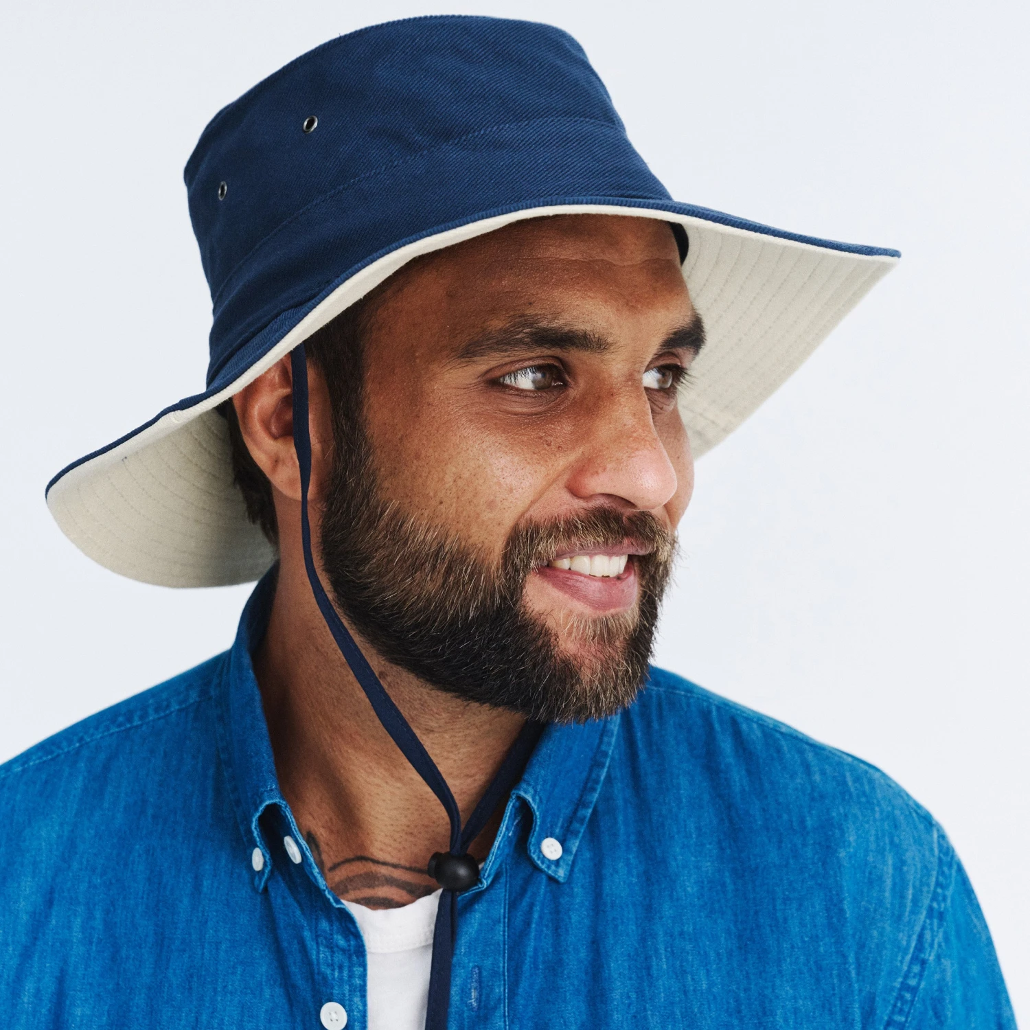 Alan Cricket Hat - Navy/Beige 2 Alan Cricket Hat - Navy/Beige - Image 2