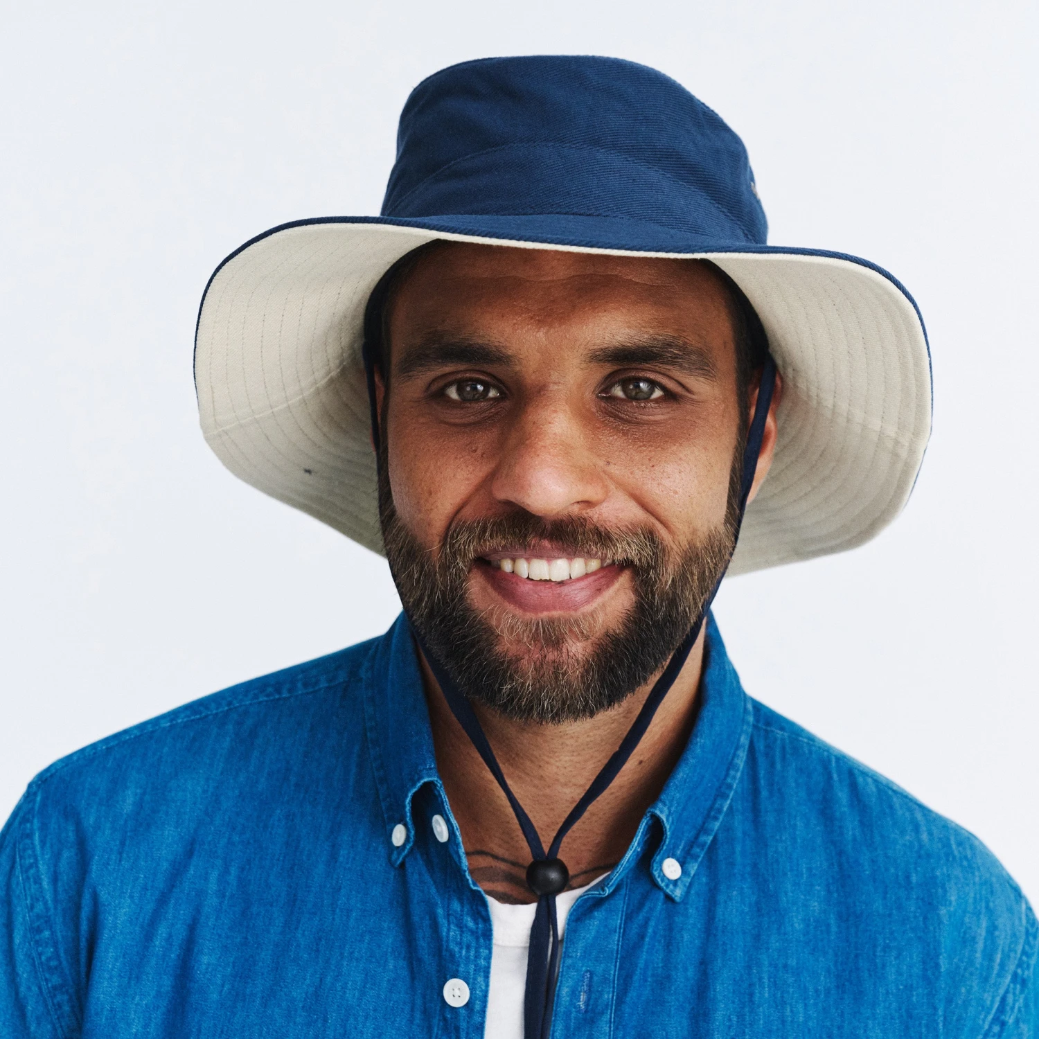 Alan Cricket Hat - Navy/Beige 1 Alan Cricket Hat - Navy/Beige