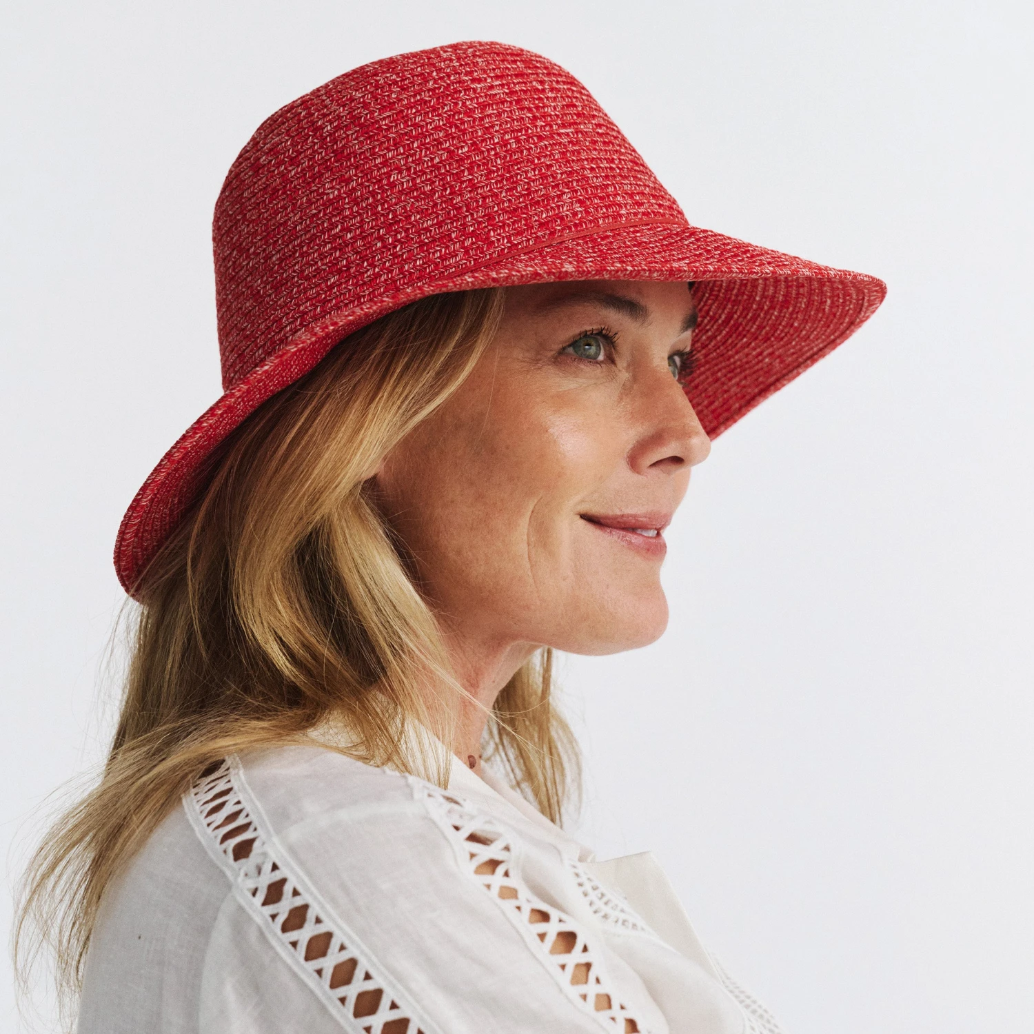 Lacey Bucket Hat - Dark Red 2 Lacey Bucket Hat - Dark Red - Image 2