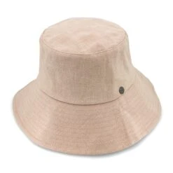 Sadie Linen Bucket Hat - Pink 6 Sadie Linen Bucket Hat - Pink -Cancer Council Shop RL876PinkSADIEAngle