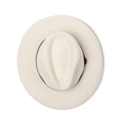 Outback Lightweight Fedora Hat - Ivory/Black -Cancer Council Shop RM733IvoryBlackabove