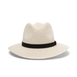 Outback Lightweight Fedora Hat - Ivory/Black -Cancer Council Shop RM733IvoryBlackfront