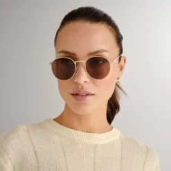 Enviro Round Metal Sunglasses - Gold -Cancer Council Shop TCC2458834 9ENVIROROUNDMETAL