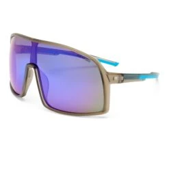 Outfield Shield Sunglasses - Grey/Neon Blue