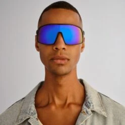 Outfield Shield Sunglasses - Grey/Neon Blue -Cancer Council Shop TCC2558904 9OUTFIELDSHIELD